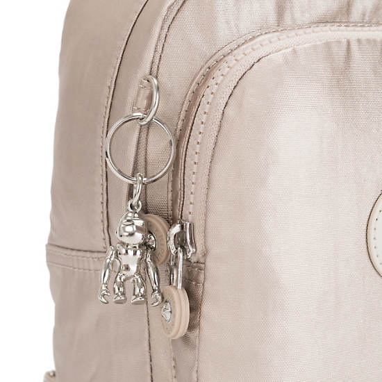 Kipling Delia Compact Metallic Convertible Hátizsák Bézs | HU 1558MQ